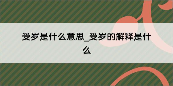 受岁是什么意思_受岁的解释是什么