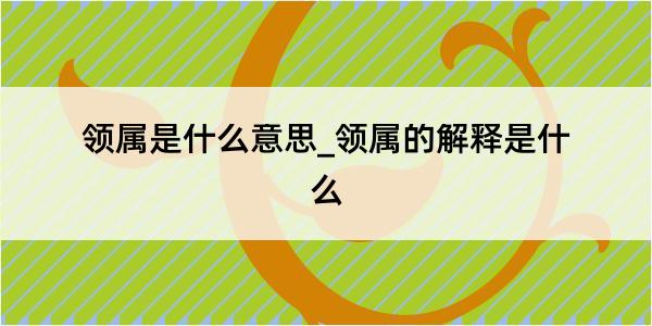 领属是什么意思_领属的解释是什么