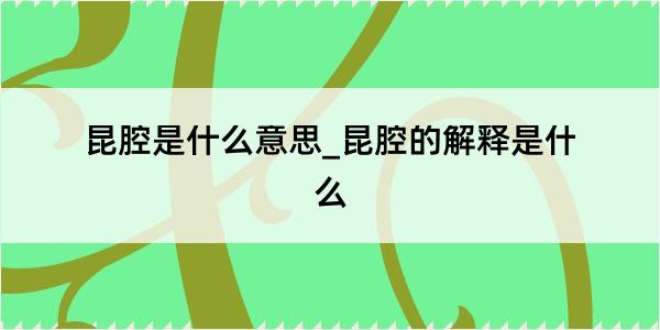 昆腔是什么意思_昆腔的解释是什么