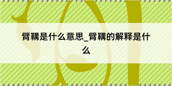 臂鞲是什么意思_臂鞲的解释是什么