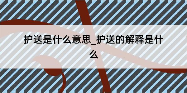 护送是什么意思_护送的解释是什么