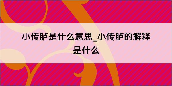 小传胪是什么意思_小传胪的解释是什么