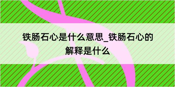 铁肠石心是什么意思_铁肠石心的解释是什么