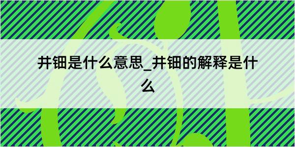 井钿是什么意思_井钿的解释是什么