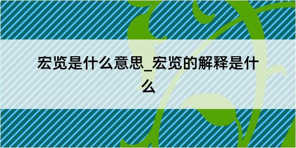 宏览是什么意思_宏览的解释是什么