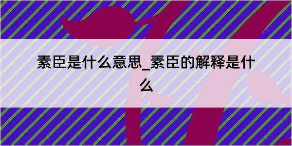 素臣是什么意思_素臣的解释是什么