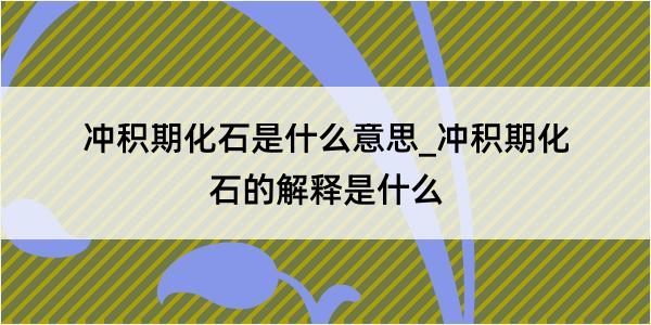 冲积期化石是什么意思_冲积期化石的解释是什么