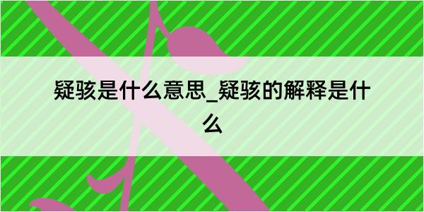 疑骇是什么意思_疑骇的解释是什么