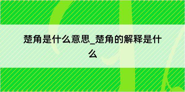 楚角是什么意思_楚角的解释是什么