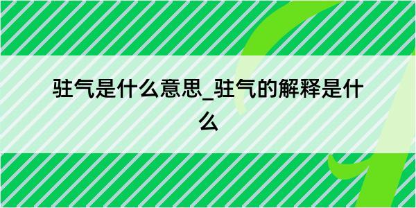 驻气是什么意思_驻气的解释是什么