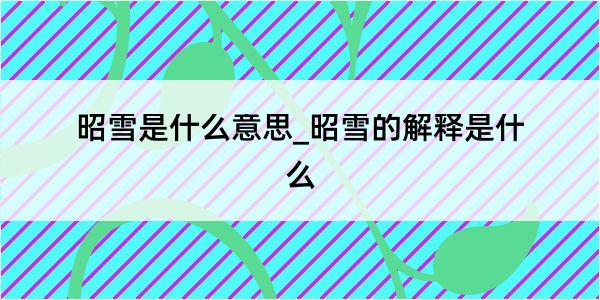 昭雪是什么意思_昭雪的解释是什么