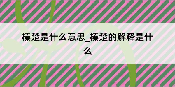 榛楚是什么意思_榛楚的解释是什么