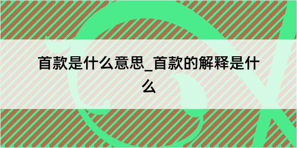 首款是什么意思_首款的解释是什么