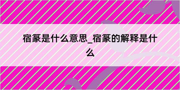 宿篆是什么意思_宿篆的解释是什么