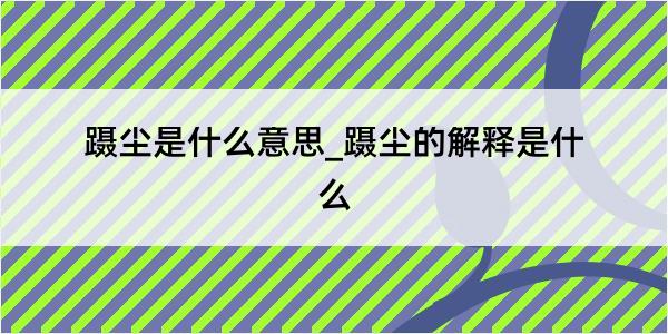 蹑尘是什么意思_蹑尘的解释是什么