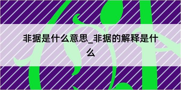 非据是什么意思_非据的解释是什么