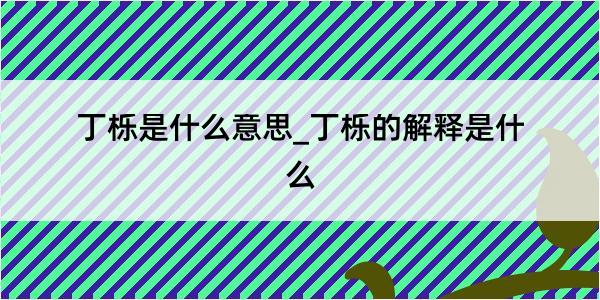 丁栎是什么意思_丁栎的解释是什么