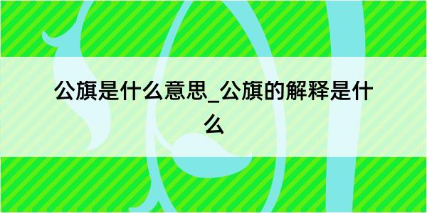 公旗是什么意思_公旗的解释是什么