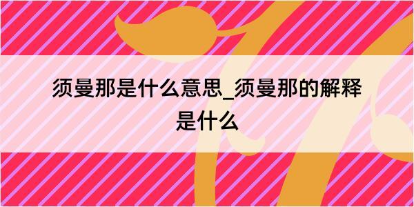 须曼那是什么意思_须曼那的解释是什么