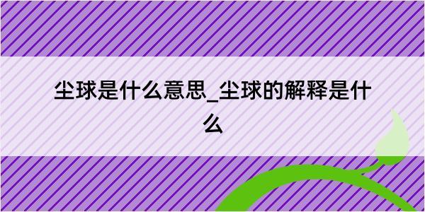 尘球是什么意思_尘球的解释是什么