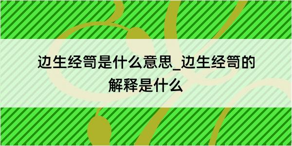 边生经笥是什么意思_边生经笥的解释是什么