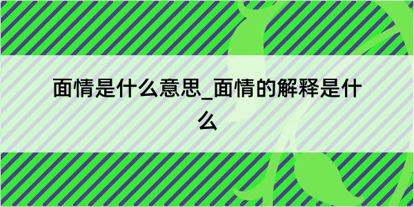 面情是什么意思_面情的解释是什么