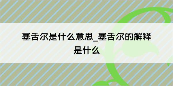 塞舌尔是什么意思_塞舌尔的解释是什么