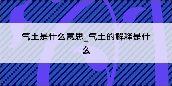 气土是什么意思_气土的解释是什么