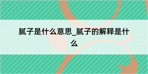 腻子是什么意思_腻子的解释是什么