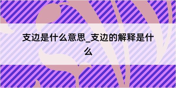 支边是什么意思_支边的解释是什么