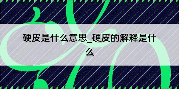 硬皮是什么意思_硬皮的解释是什么