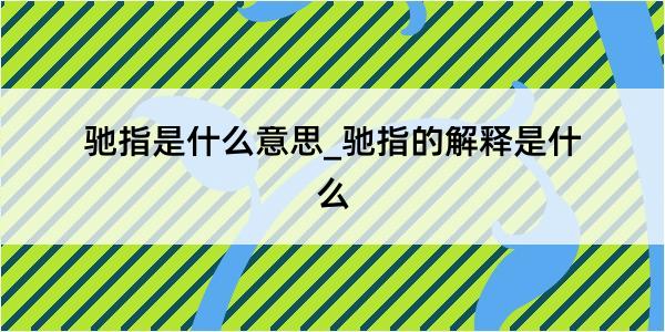 驰指是什么意思_驰指的解释是什么