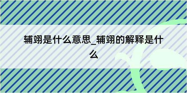 辅翊是什么意思_辅翊的解释是什么