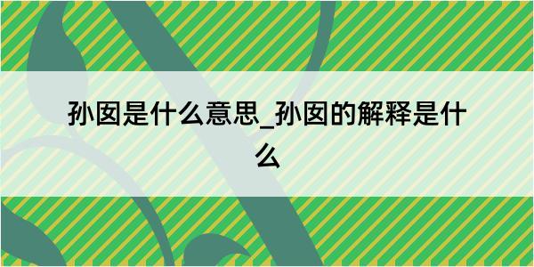 孙囡是什么意思_孙囡的解释是什么