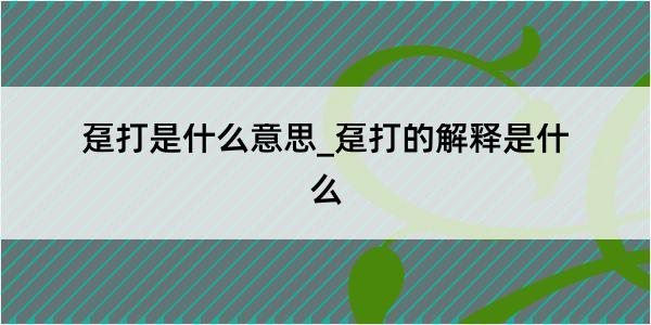 趸打是什么意思_趸打的解释是什么