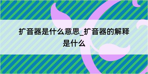 扩音器是什么意思_扩音器的解释是什么