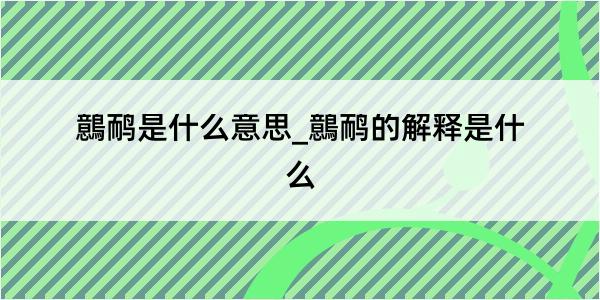 鷾鸸是什么意思_鷾鸸的解释是什么