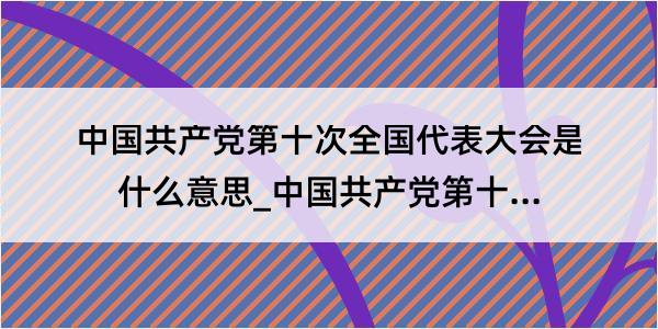 中国共产党第十次全国代表大会是什么意思_中国共产党第十次全国代表大会的解释是什么