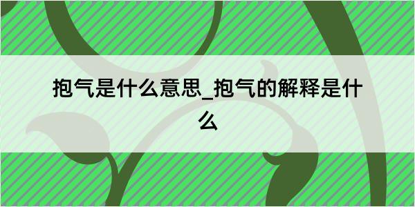 抱气是什么意思_抱气的解释是什么