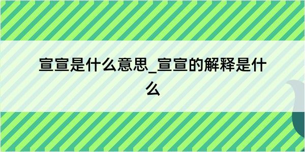 宣宣是什么意思_宣宣的解释是什么