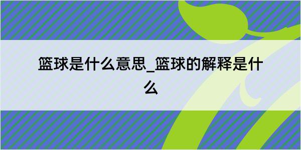 篮球是什么意思_篮球的解释是什么