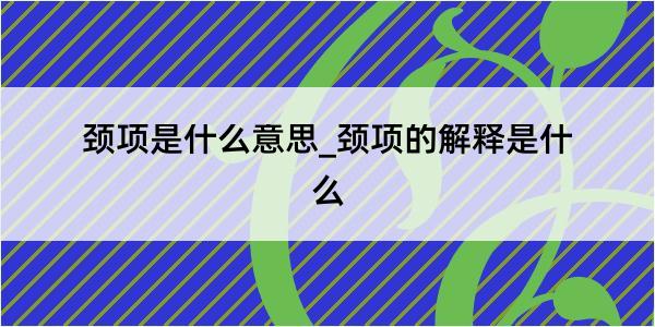 颈项是什么意思_颈项的解释是什么