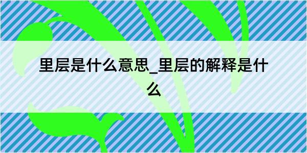 里层是什么意思_里层的解释是什么