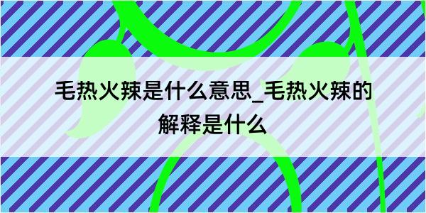 毛热火辣是什么意思_毛热火辣的解释是什么