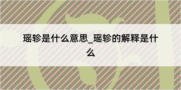 瑶轸是什么意思_瑶轸的解释是什么