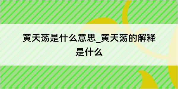 黄天荡是什么意思_黄天荡的解释是什么