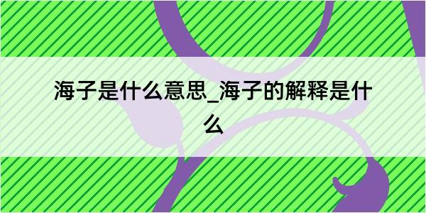 海子是什么意思_海子的解释是什么