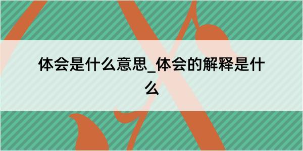 体会是什么意思_体会的解释是什么