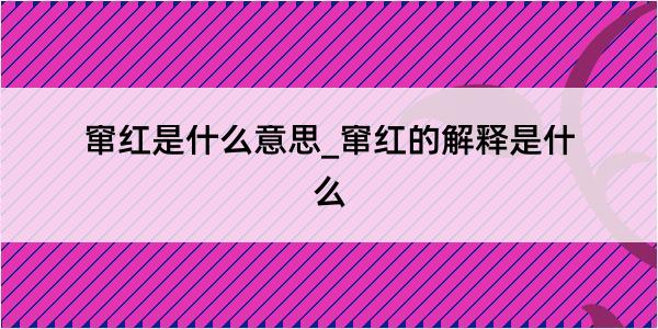 窜红是什么意思_窜红的解释是什么