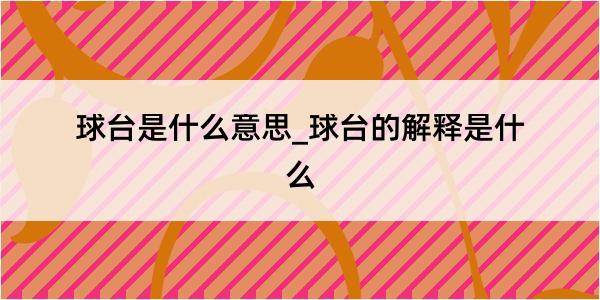 球台是什么意思_球台的解释是什么